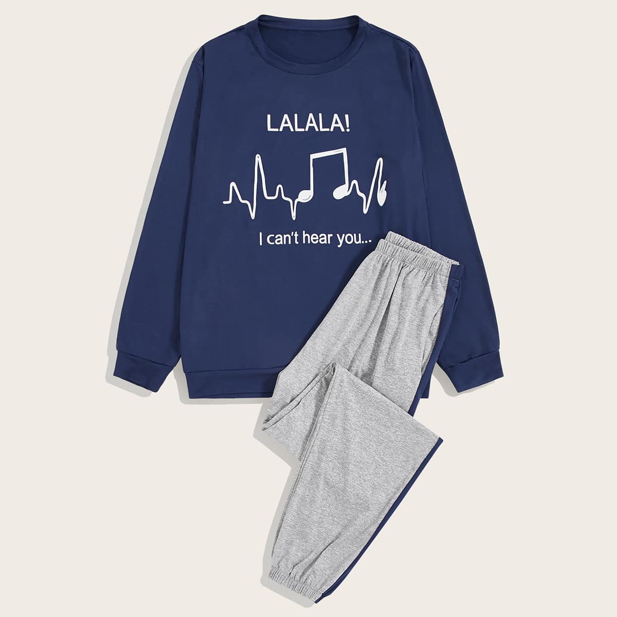 

Guys Letter Graphic Top & Pants PJ Sets, Multicolor