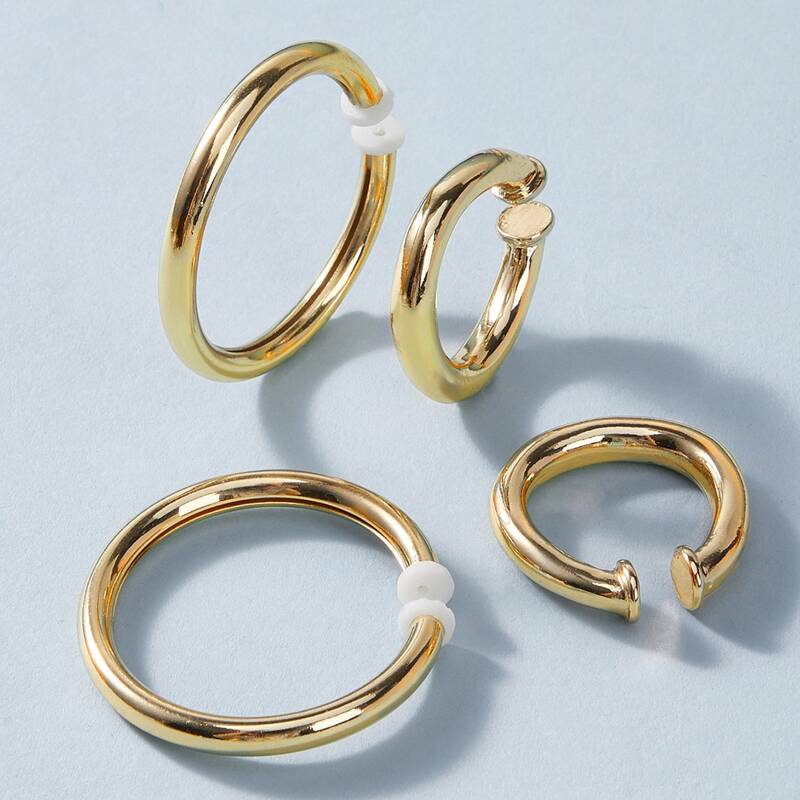

2pairs Minimalist Ear Cuff, Gold