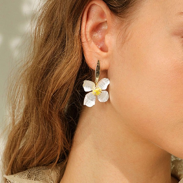 

1pair Flower Drop Earrings, Multicolor