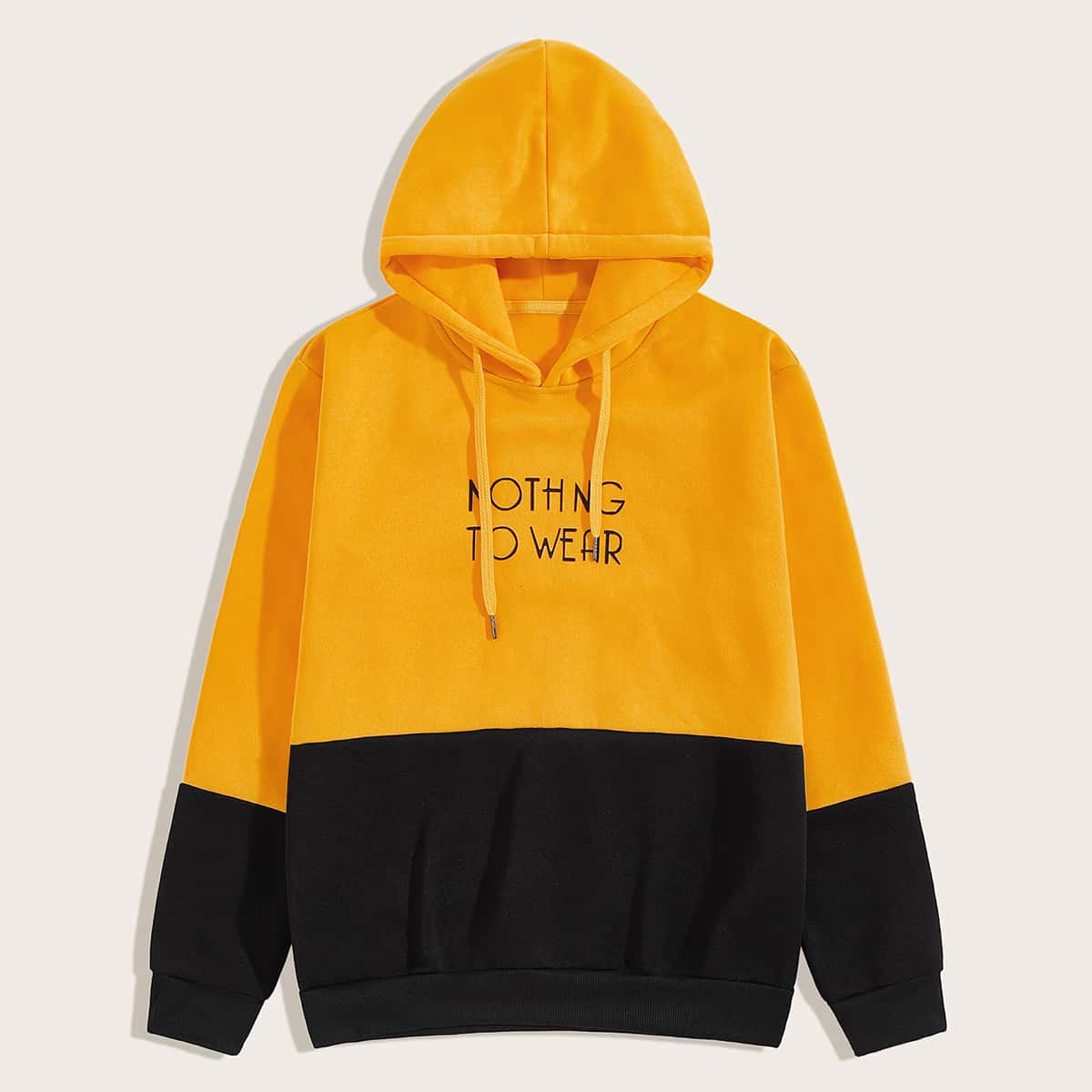 

Guys Two Tone Letter Graphic Drawstring Hoodie, Multicolor