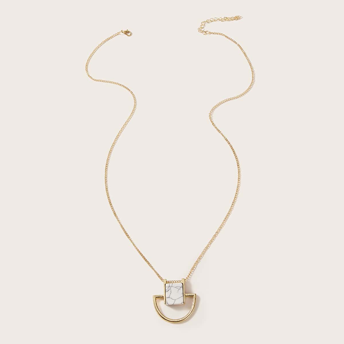 

1pc Geometric Charm Necklace, Gold
