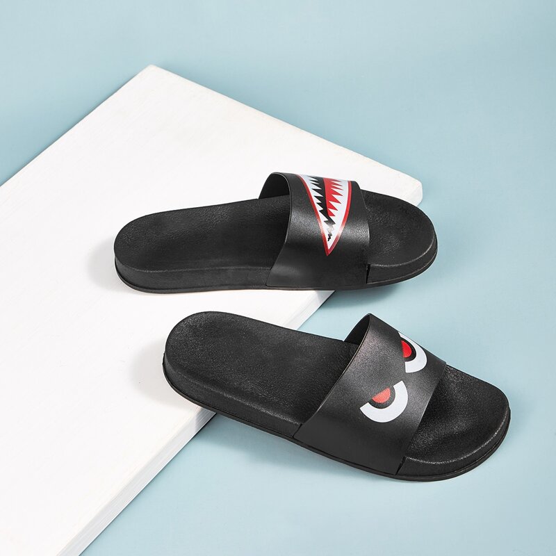 

Cartoon Pattern Wide Fit Sliders, Black
