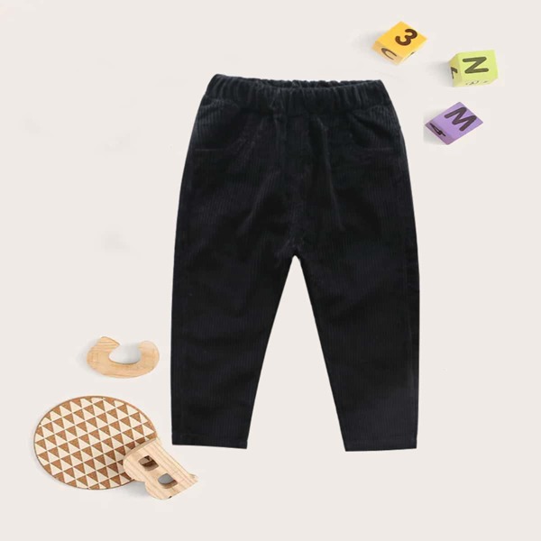 

Toddler Boys Solid Corduroy Carrot Pants, Black