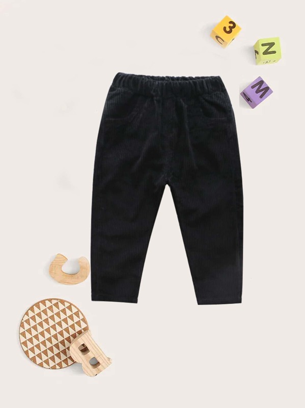 

Toddler Boys Solid Corduroy Carrot Pants, Black