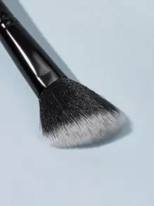 1支装 DX黑色双头化妆刷，适用于散粉、腮红、高光，火焰形刷头，柔软纤维毛，粉底刷、遮瑕刷、腮红刷、修容刷、古铜粉刷、散粉刷、粉底刷、腮红刷，赠品 - 黑色 - 查看 3