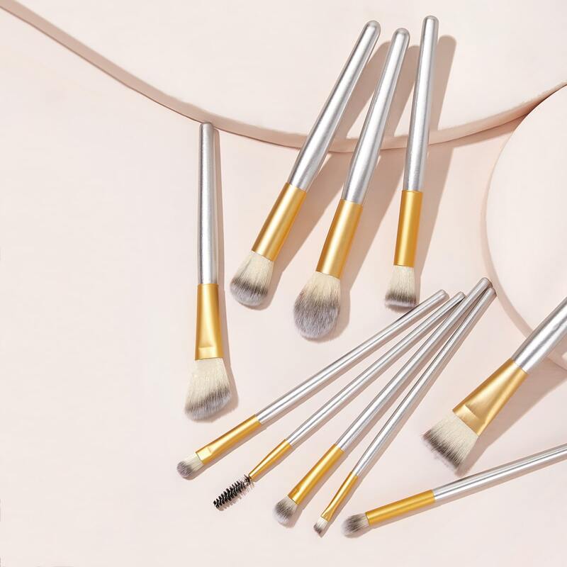 

10pcs Duo Fiber Makeup Brush Set, Multicolor