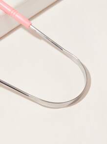 1pc U Type Stainless Steel Tongue Scraper Oral Tongue Cleaner Brush Tongue Toothbrush Oral Hygiene Tounge Scraper - Pink - View 5