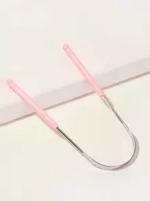 1pc U Type Stainless Steel Tongue Scraper Oral Tongue Cleaner Brush Tongue Toothbrush Oral Hygiene Tounge Scraper - Pink - View 2