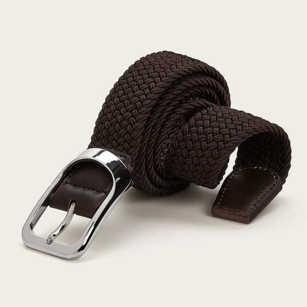 

Men Braided Buckle Belt, Coffee