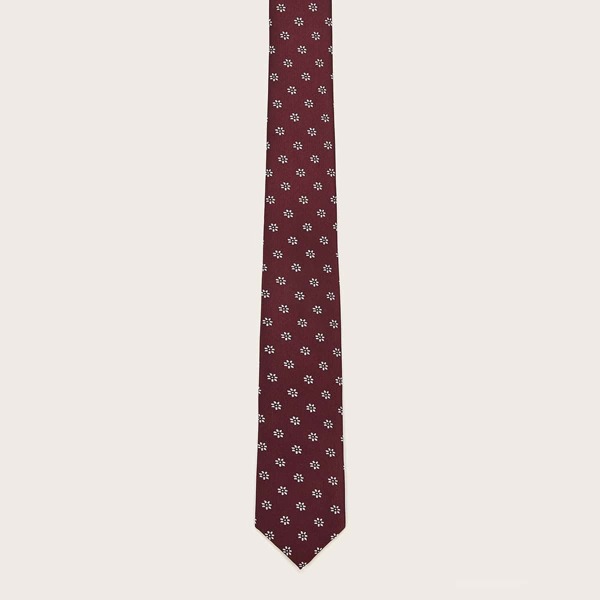 

Men Flower Pattern Tie, Burgundy