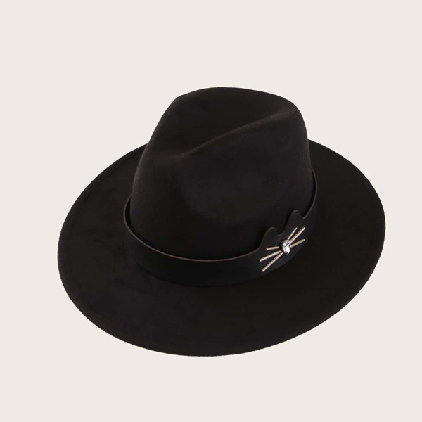 

Cat Decor Floppy Hat, Black
