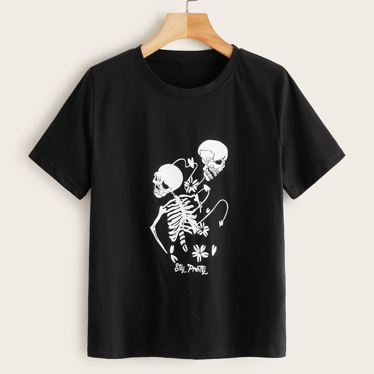 

Halloween Print Short Sleeve Tee, Black