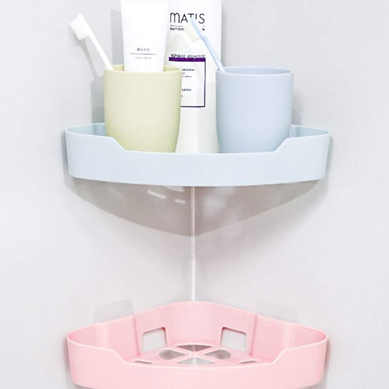 

1pc Wall Corner Drain Storage Rack, Multicolor