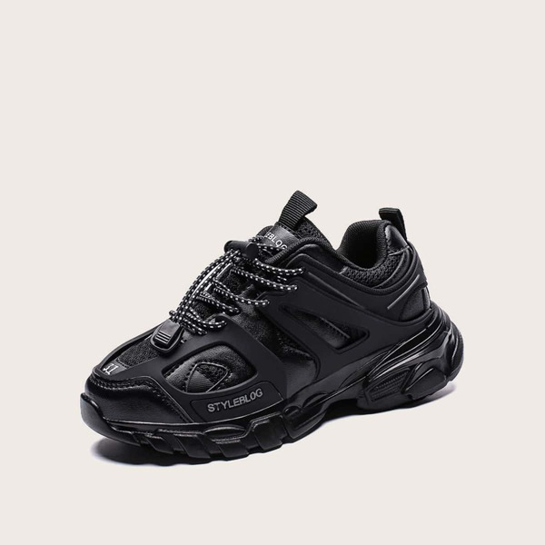 

Boys Lace-up Front Chunky Sneakers, Black