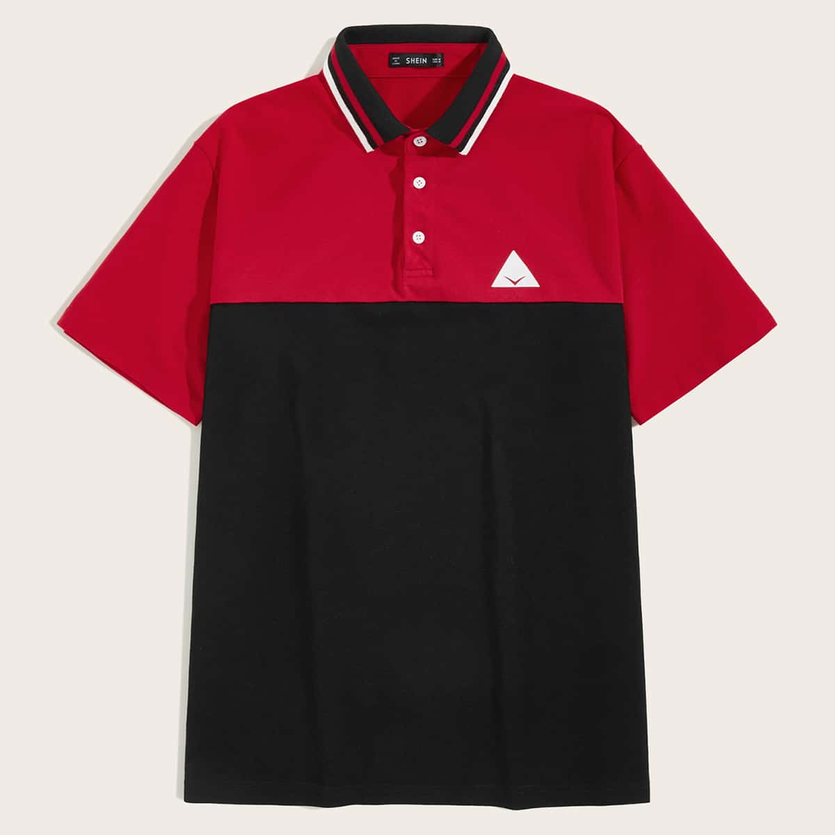 

Guys Geo Print Colorblock Polo Shirt, Multicolor