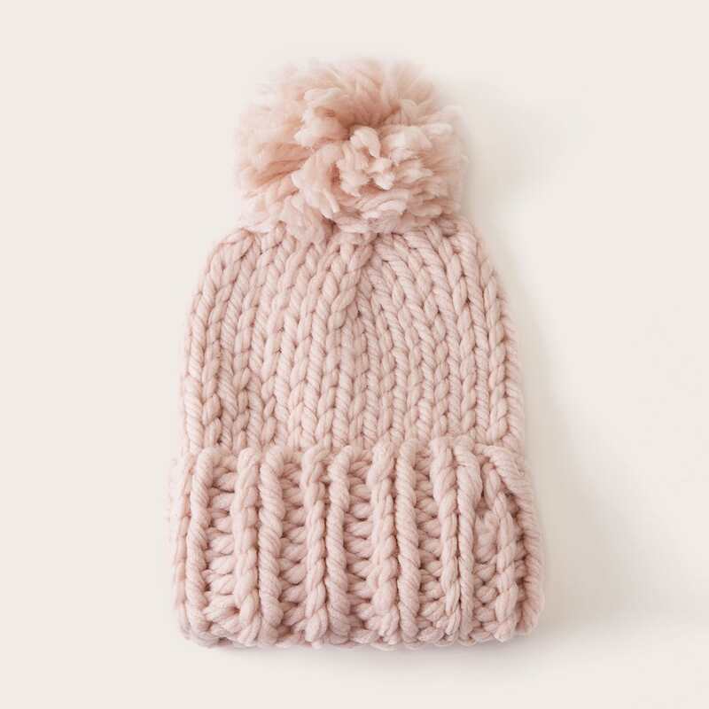 

Coarse Lines Crochet Beanie, Pink