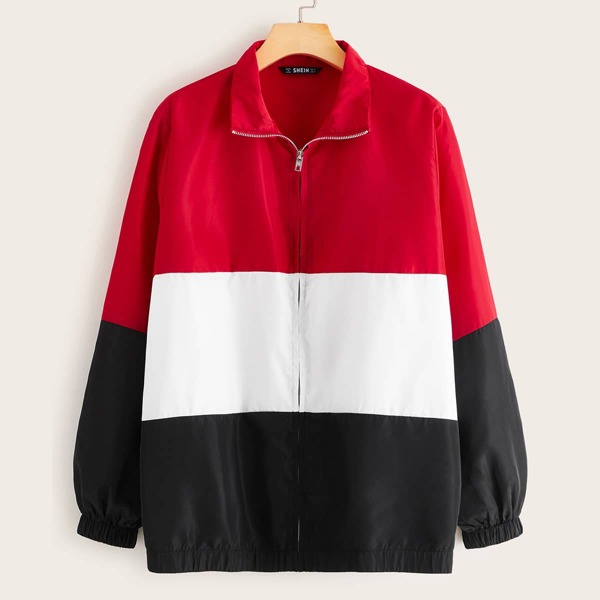 

Zip Up Colorblock Wind Jacket, Multicolor