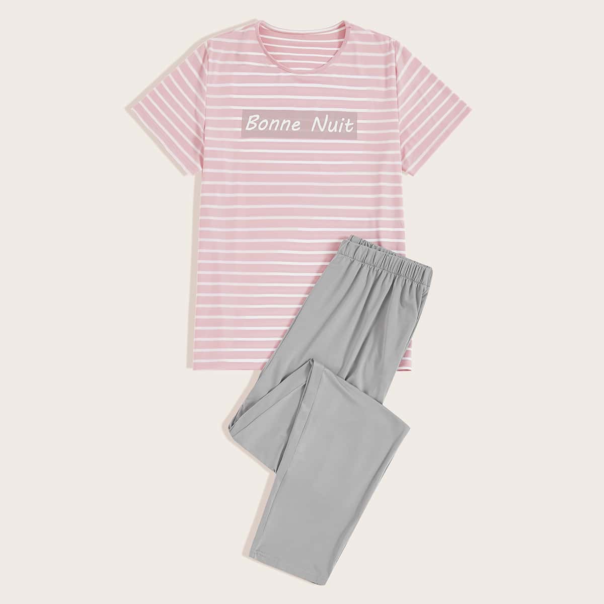 

Guys Letter Graphic Tee & Pants PJ Sets, Multicolor