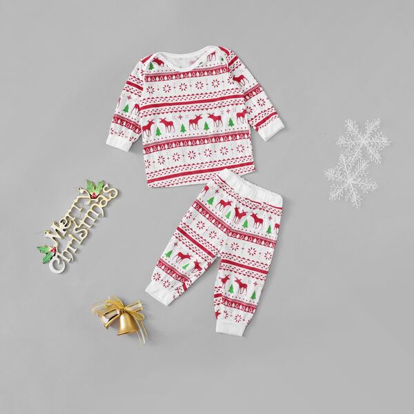 

Christmas Toddler Girls Cartoon Graphic PJ Set, Multicolor