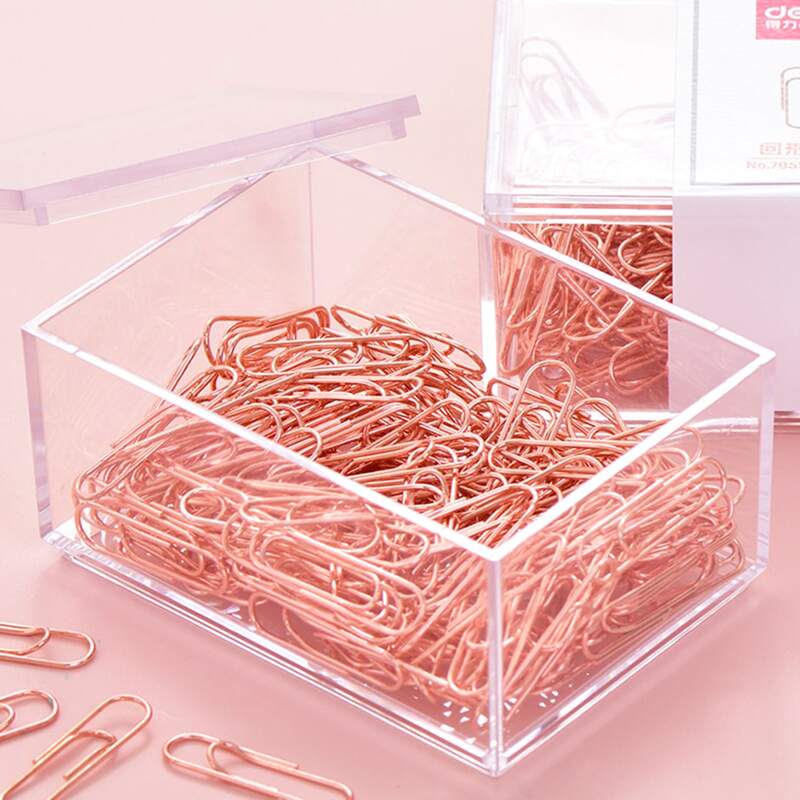 

160pcs Boxed Metallic Paper Clip, Black and white