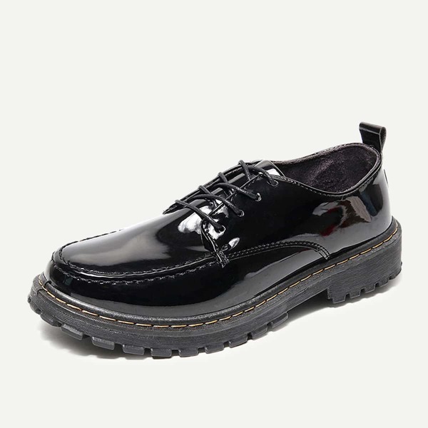 

Men Lace-up Front Patent Oxfords, Black