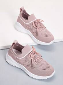 Lace-up Front Perforated Sneakers