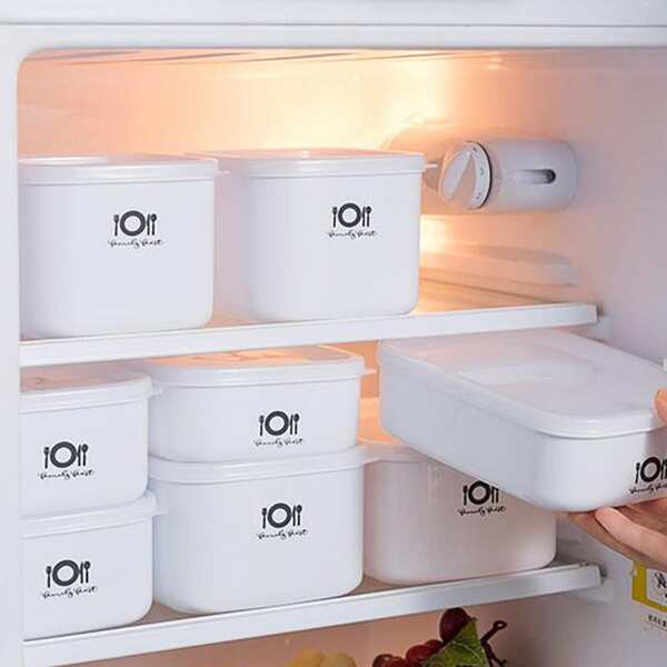

1pc Kitchen Refrigerator Food Storage Box, White