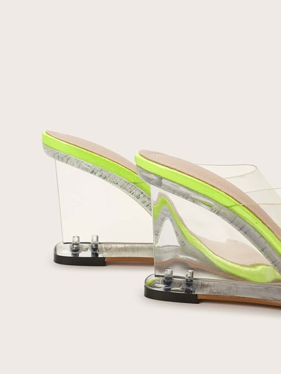 mules compensées transparentes