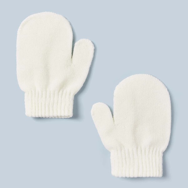 

1pair Toddler Kids Knit Gloves, White