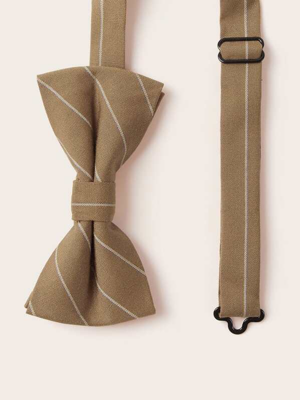 

Men Striped Bow Tie, Khaki