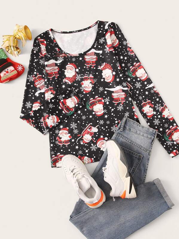 

Ugly Christmas New Year Scoop Neck Tee, Multicolor