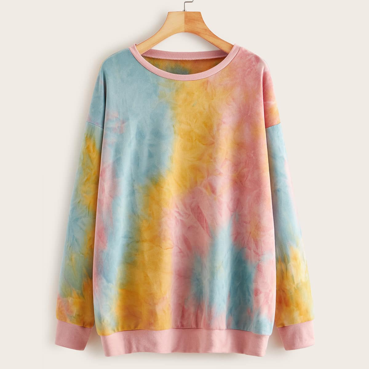 

Tie Dye Drop Shoulder Oversized Sweatshirt, Multicolor