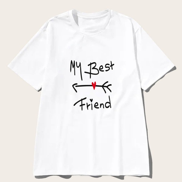 

Men Letter Graphic Round Neck Tee, White