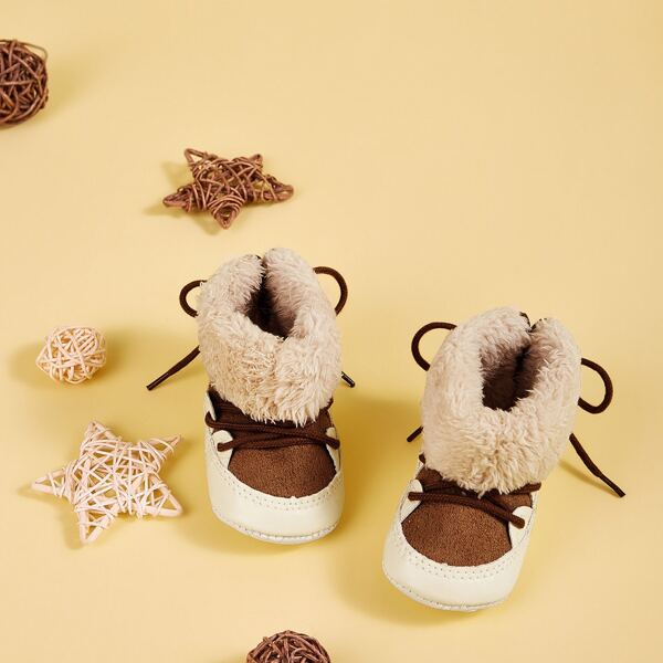 

Baby Girls Foldover Faux Fur Lined Boots, Brown