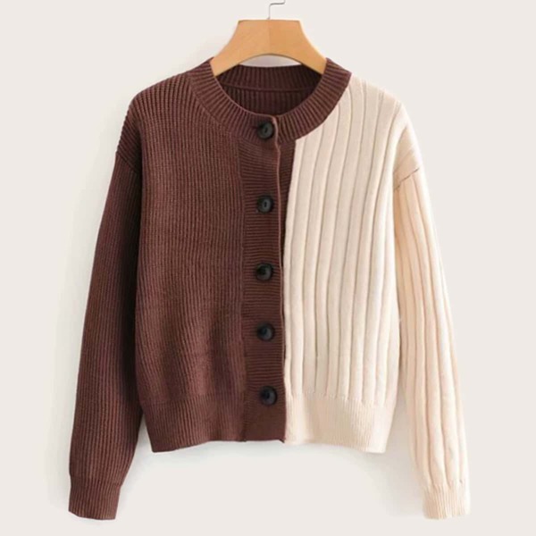 

Two Tone Button Through Cardigan