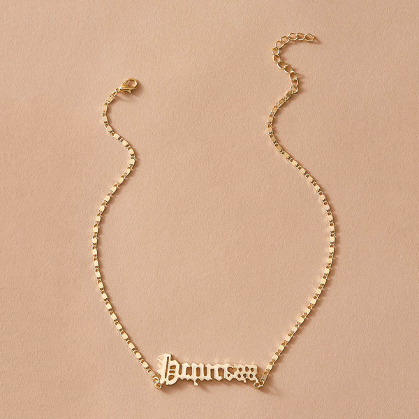 

Letter Charm Necklace 1pc, Gold
