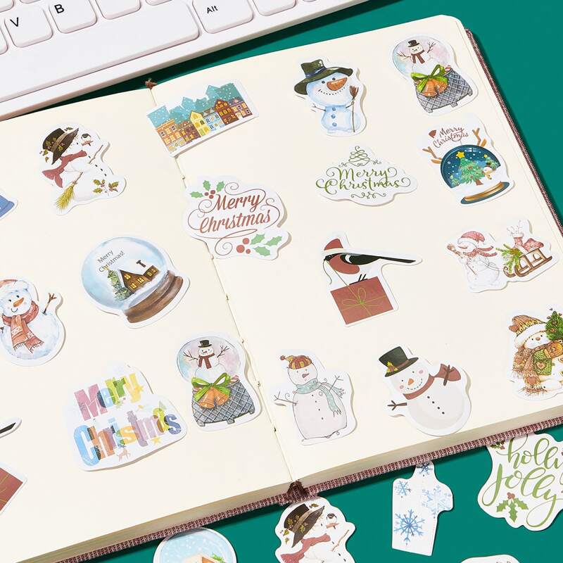 

50pcs Christmas Snowman Pattern Sticker