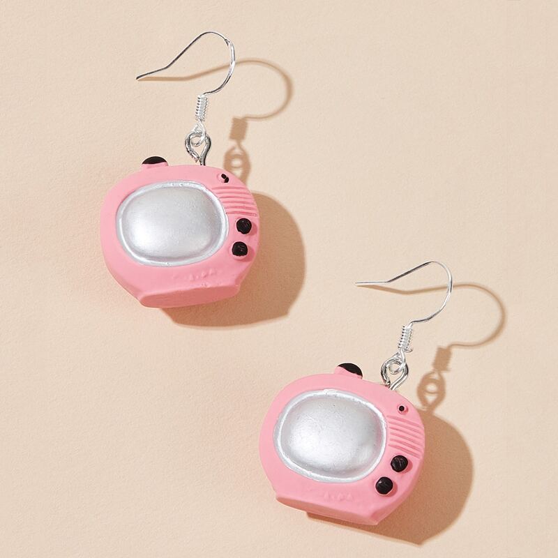 

1pair Television Drop Earrings, Multicolor