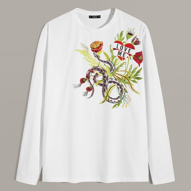 

Guys Long Sleeve Graphic Tee, White