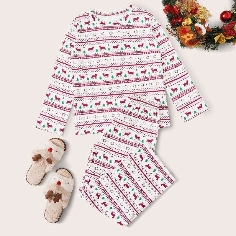 

Christmas Cartoon Graphic PJ Set, Multicolor