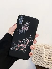 Funda compatible con iphone con flor - Negro - Ver 5