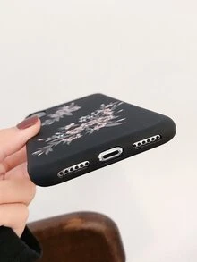 Funda compatible con iphone con flor - Negro - Ver 7
