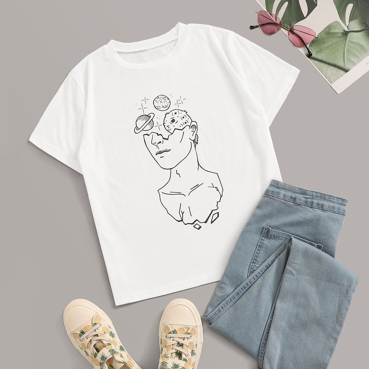 

Graphic Print Tee, White