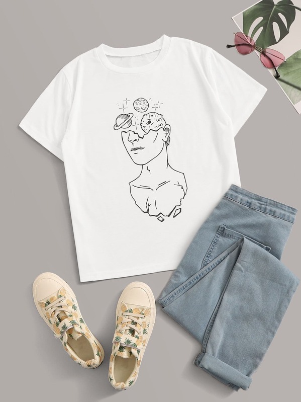 

Graphic Print Tee, White