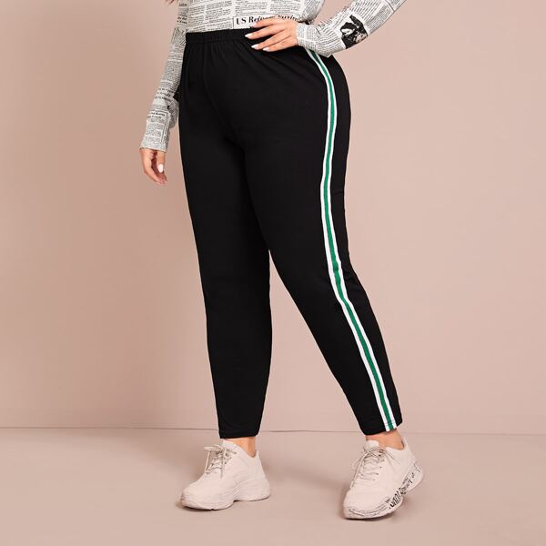 

Plus Striped Side Skinny Leggings