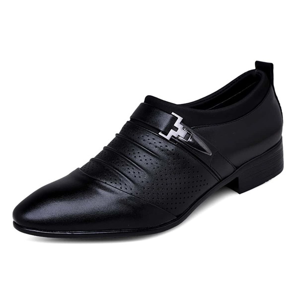 

Men Perforated Formal Shoes, Black