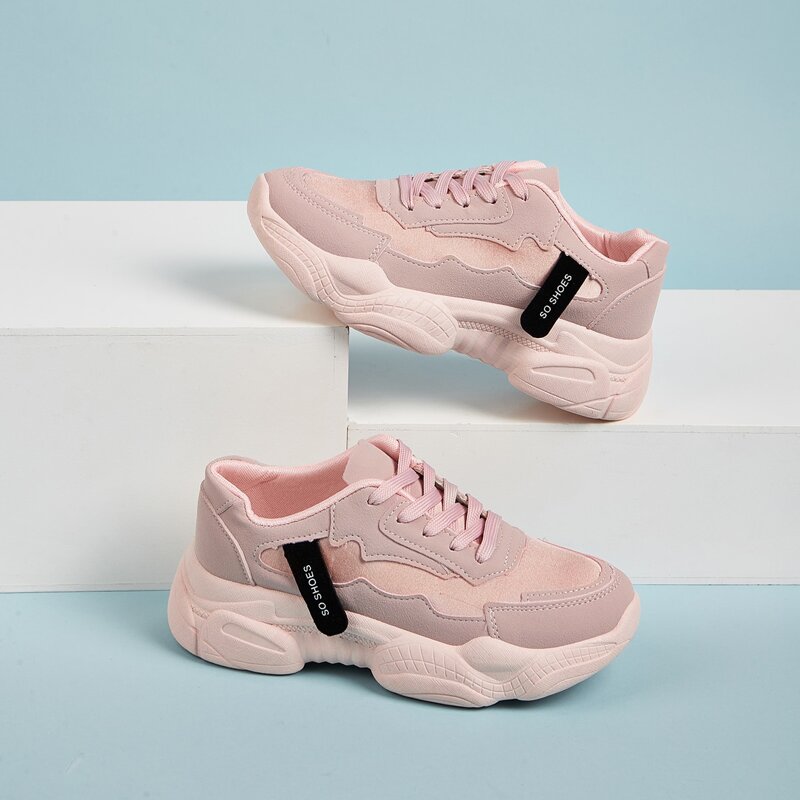 

Lace-up Front Chunky Sole Trainers, Pink