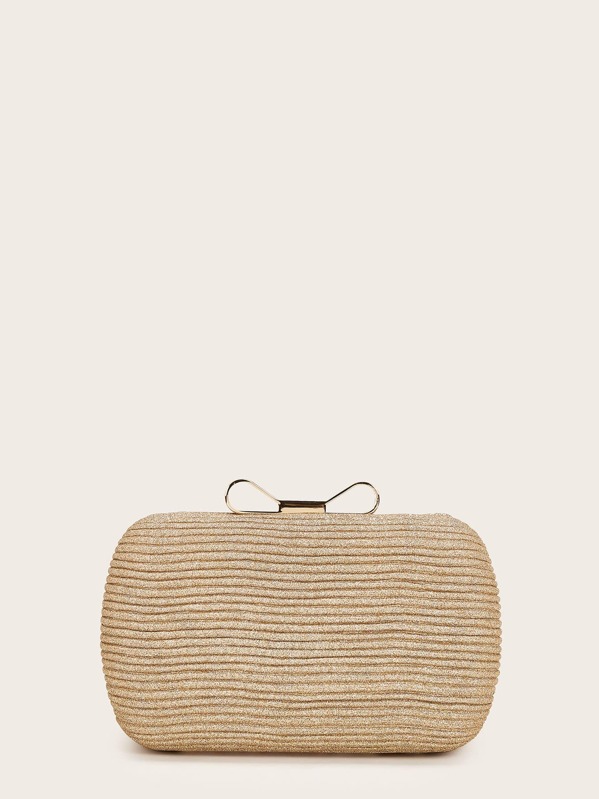 

Glitter Clip Top Clutch Bag, Gold