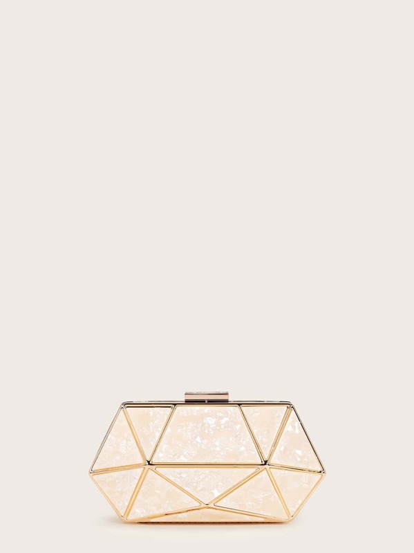 

Clip Top Metallic Clutch Bag, Gold