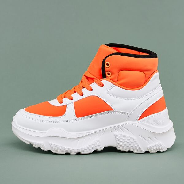 

Lace Front Neon Two Tone Padded Cuff Dad Sneakers